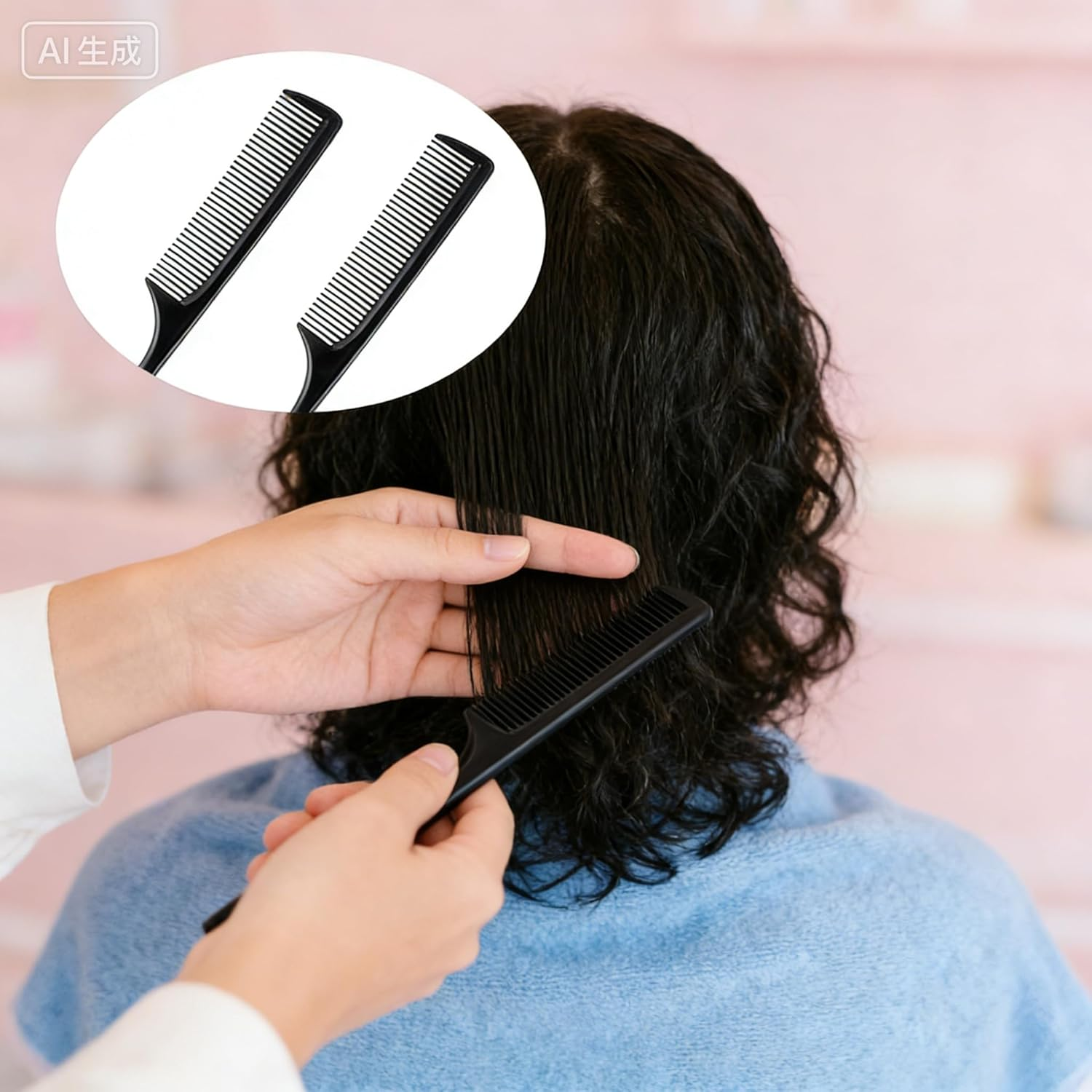 3 Pack Rat Tail Comb Fine Tooth Comb Black Hair Comb for Sectioning, Parting, Styling Hair (9.1 X 1.1 Inch) image number 1