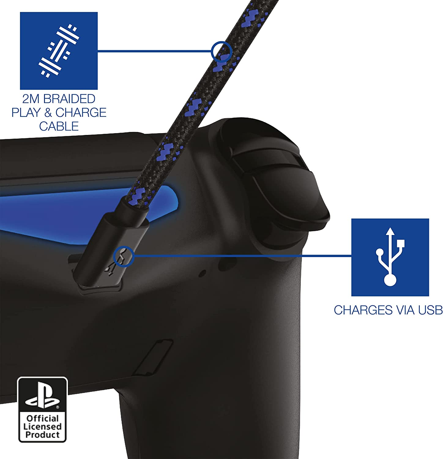 4Gamers SP-C10 3M Twin Play & Charge Cables for PS4 image number 1