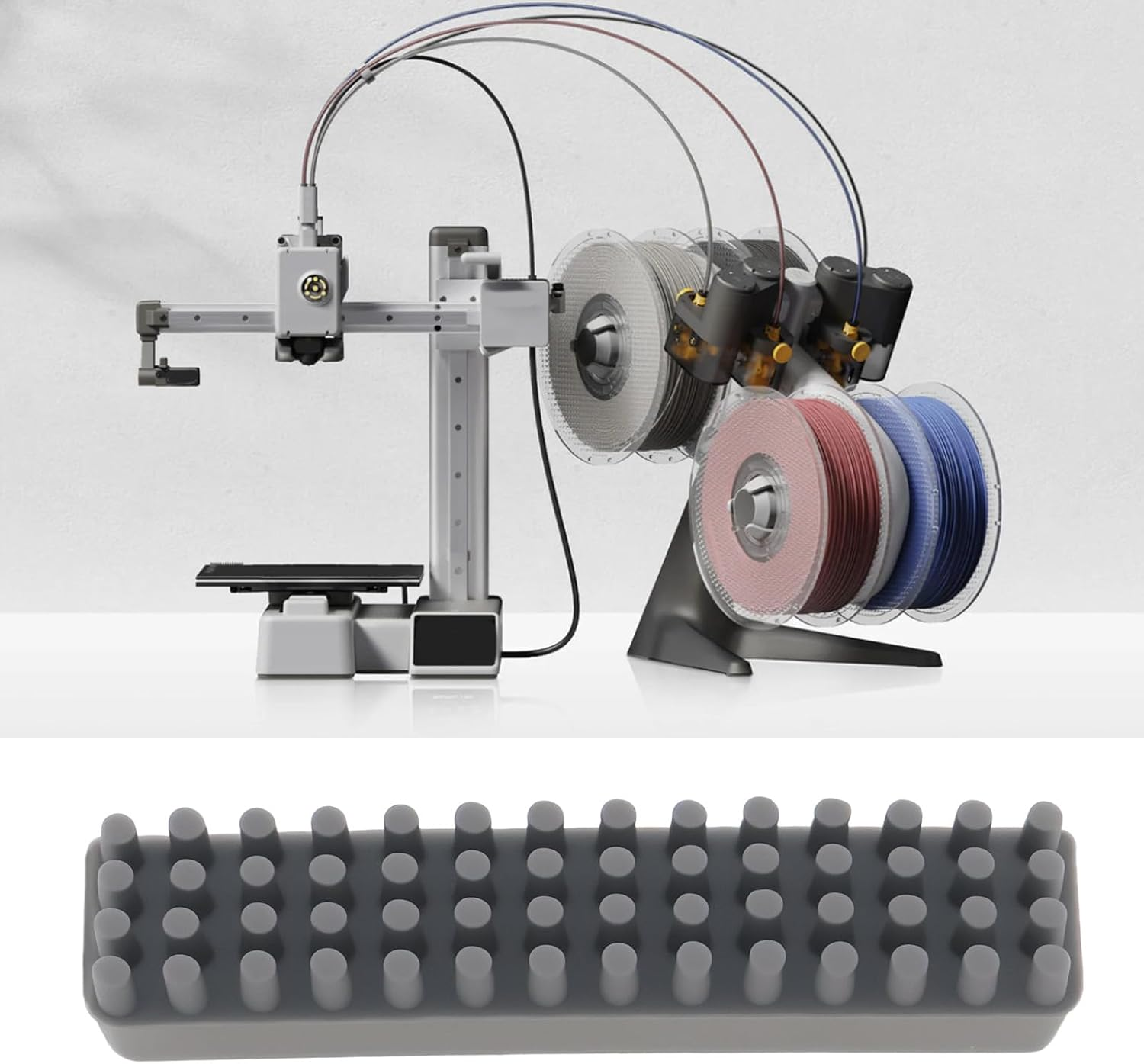 SING F LTD 6X Nozzle Silicone Brush 3D Printer Accessories Compatible with Bamboo Lab A1 Mini Cleaning Filament Wiper Nozzle Assembly image number 3