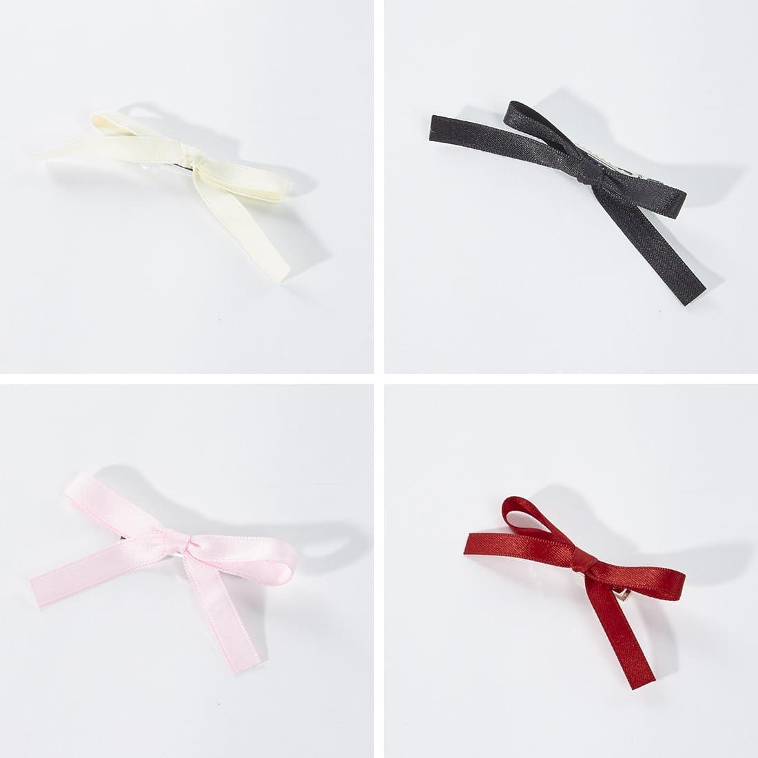 UTSAUTO 20 Pcs Silky Satin Bow Hair Clips, 4 Colors Metal Clips Mini Bowknot Hair Barrettes Ribbon Hair Accessories for Women Girls. - Mixed Color 2 image number 4