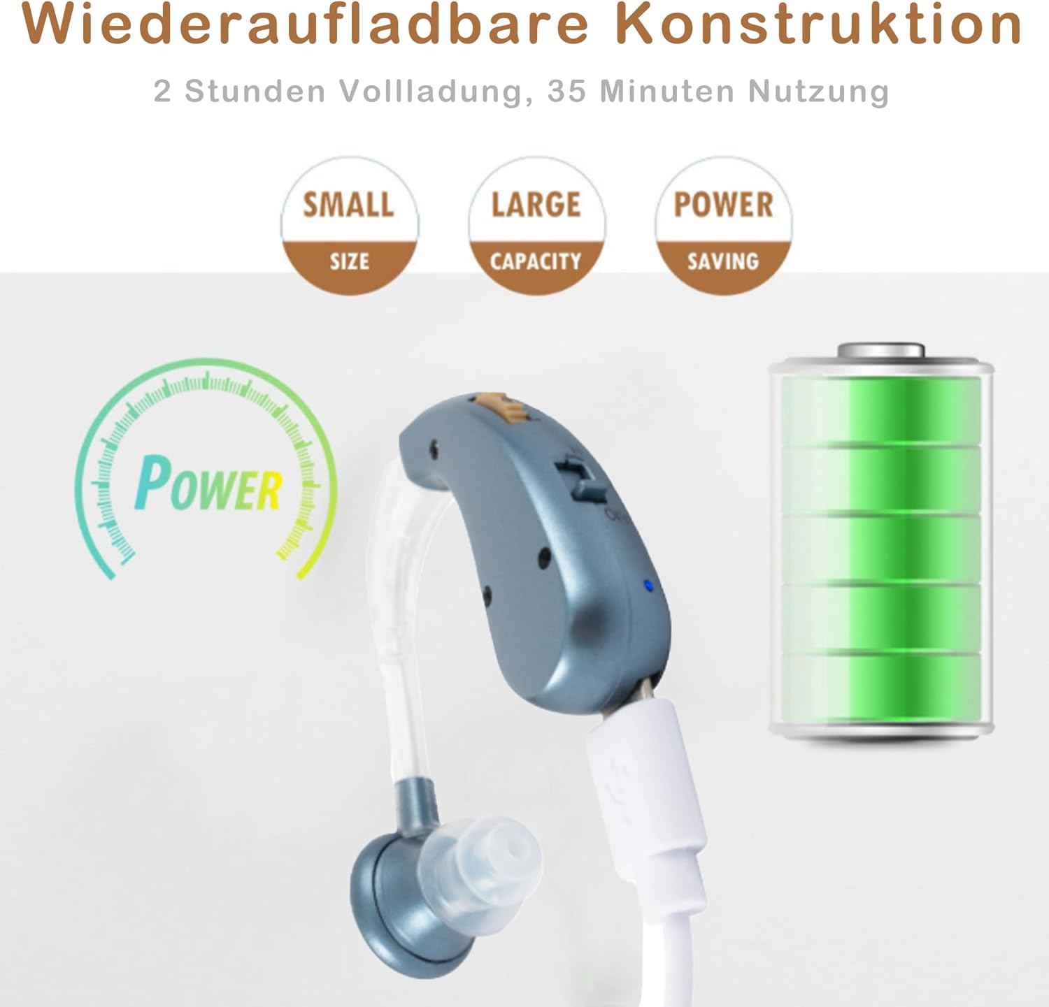 Keautfair Wireless Headphones Portable Headphones Rechargeable Elderly People (Blue) image number 4