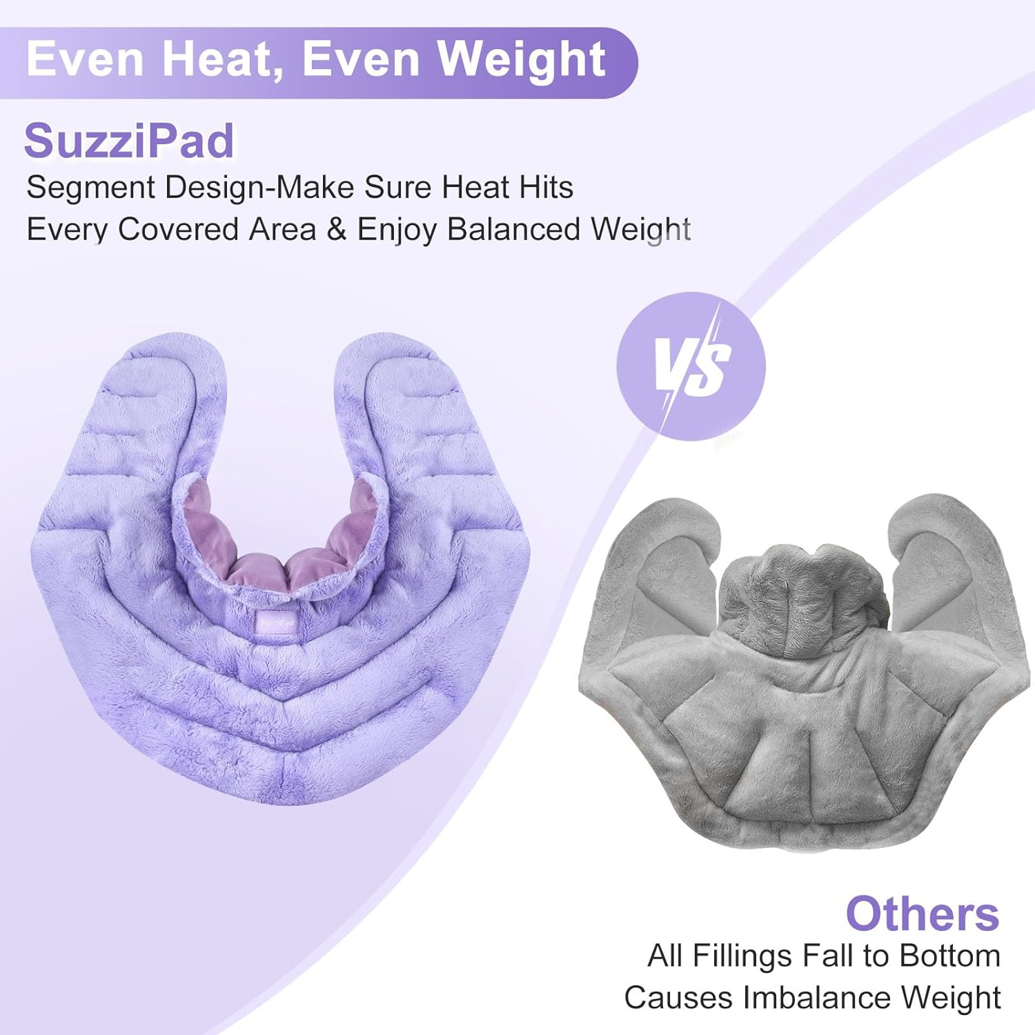 Suzzipad Microwave Heating Pad for Neck and Shoulders, Weighted Shoulder Wrap to Reduce Discomfort, Heated Wraps with Herbal Aromatherapy, Moist Heat Warmer Hot & Cold Compress image number 1