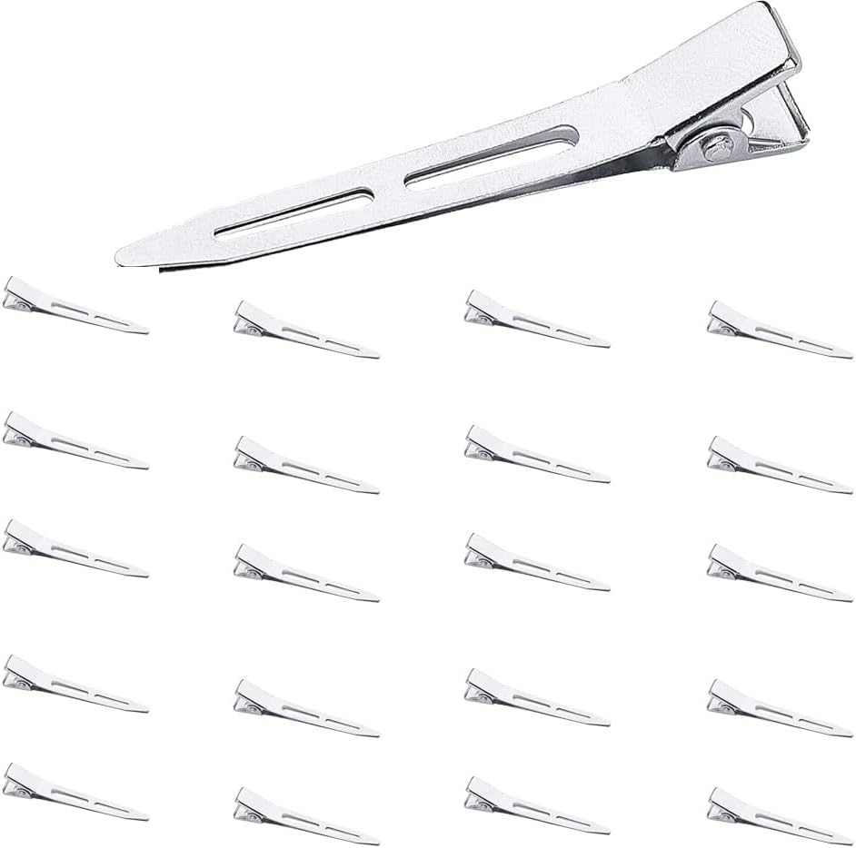 Pack of 20 Entebill Hair Clips Silver Hair Clips 5.5 Cm Hair Clips Hairdressing Alligator Clips Metal Hair Clips for Hair Clips Women'S Clips Hairdressing Salon Girls Hair Styling DIY image number 1