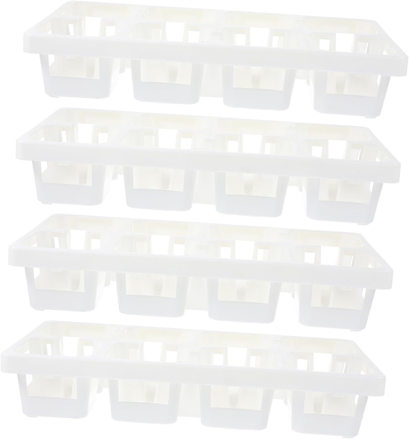 BESPORTBLE 4Pcs Tiny Plastic Planting Tray Rack Succulent Flower Pot Holder Tray Storage for Indoor Outdoor Gardening image number 1