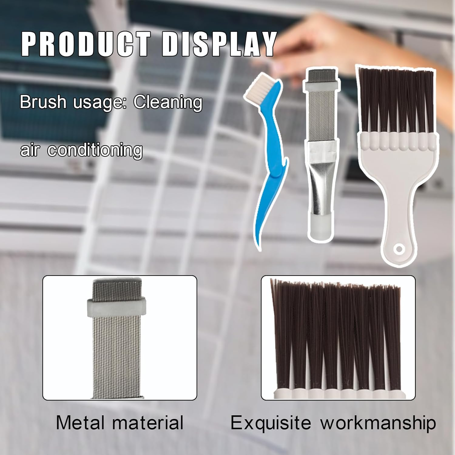 3 Pieces Lamellar Comb Dryer, Condenser Comb, Dryer Cleaning Brush, Air Conditioning Cleaner Accessories, Air Conditioning Slat Cleaner Brushes, Cleaning Set, Cleaner Conditioner, Wire Comb