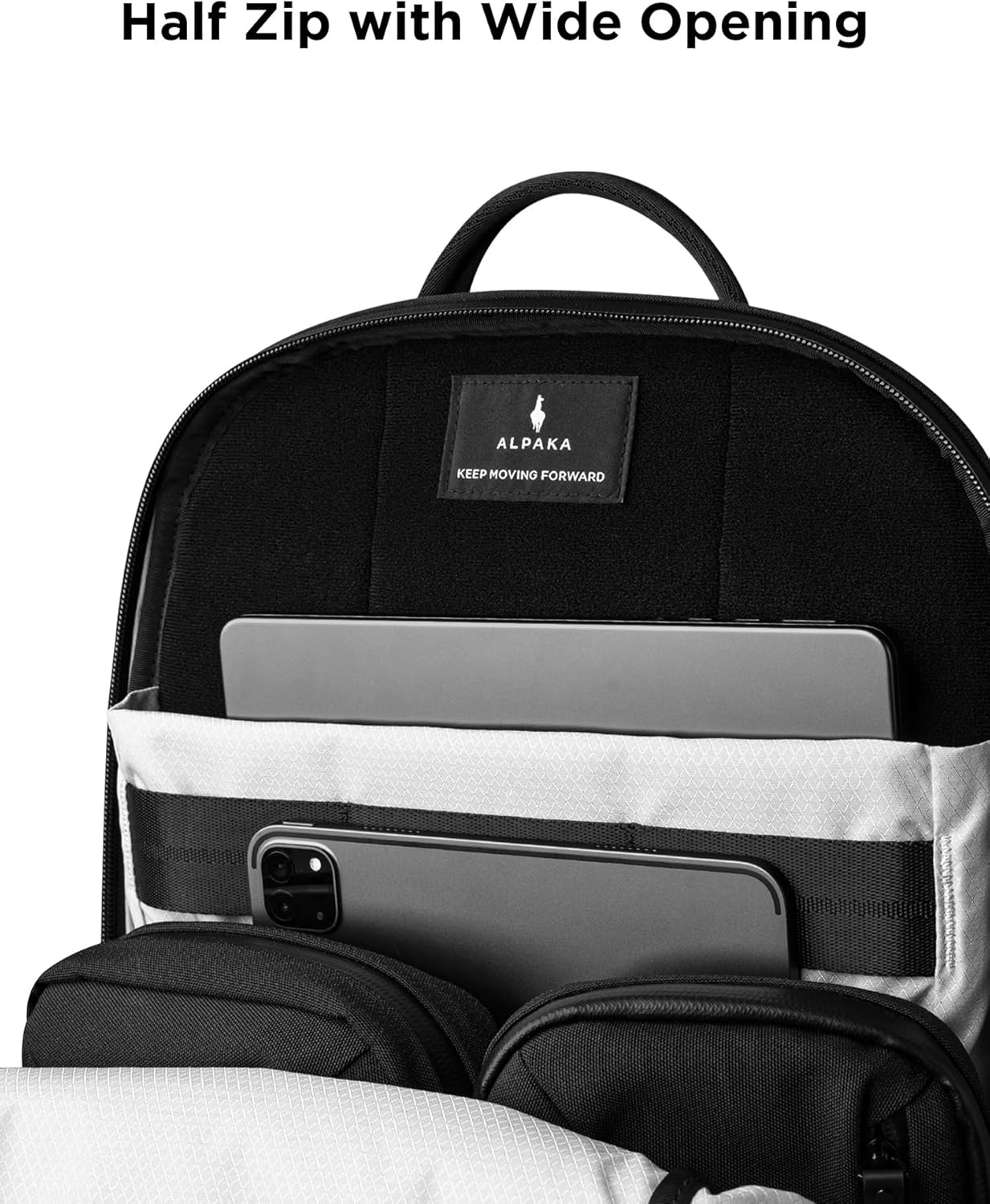 ALPAKA Elements Backpack Pro 24L - Black Laptop Backpack Fits 16'' Laptop with Dual Bottle Pockets, Travel Backpack for Men image number 4