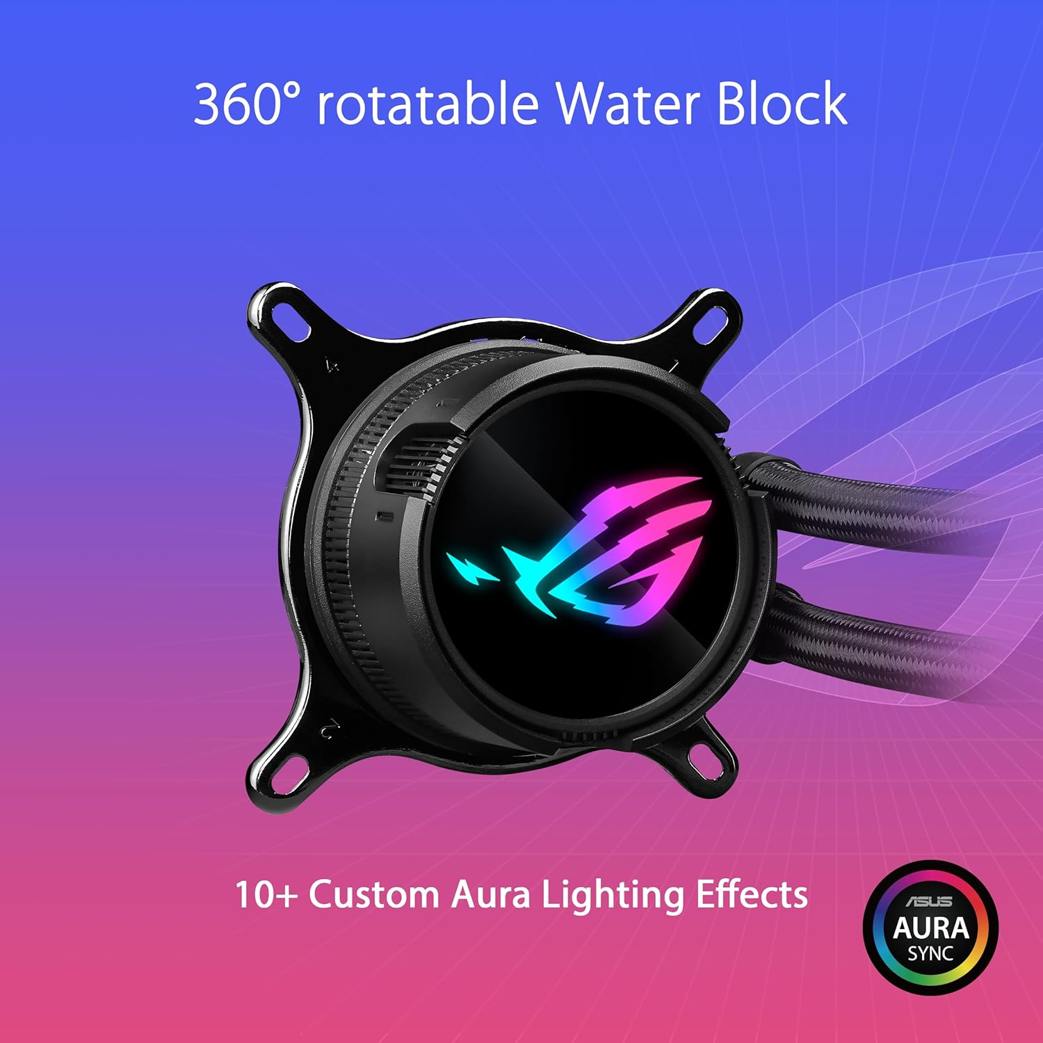ASUS ROG Strix LC III 360 ARGB All-In-One CPU Liquid Cooler with 360&deg; Rotatable Water Block, Asetek&rsquo;S New Gen7 V2 Pump, Premium ROG ARGB Fans, and 10+ Custom Aura Lighting Effects image number 3