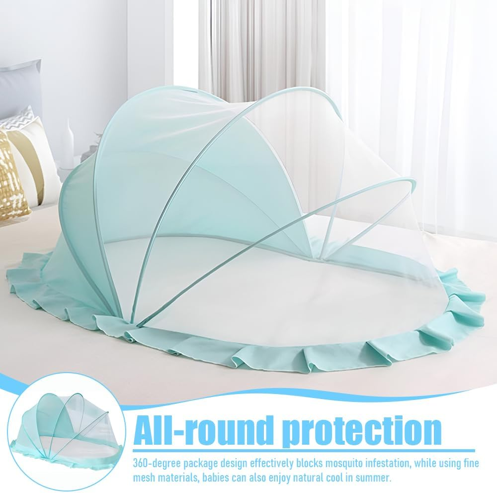 Baby Mosquito Net, Portable up Mosquito Net, anti Mosquito Bed Canopy, Foldable Travel Mosquito Net Bed Tents, Mosquito Net Suitable for Home, Camping and Hiking (128 * 65 * 60 CM, Green) image number 3