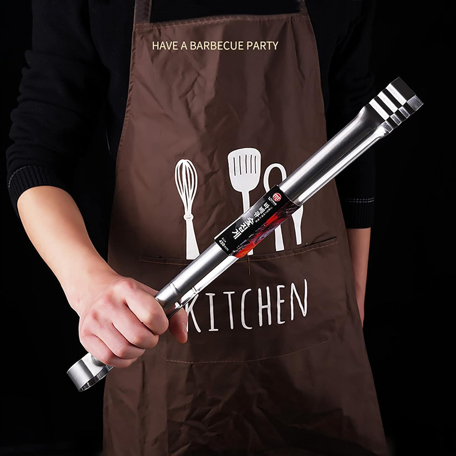 2 Pieces Stainless Steel Barbecue Tongs, 45 Cm Extra Long Steak Tong, Kitchen Cooking Tweezers, Professional Charcoal Clip, Thicken Food Tong, Korean Grill Tongs, Serving Tong