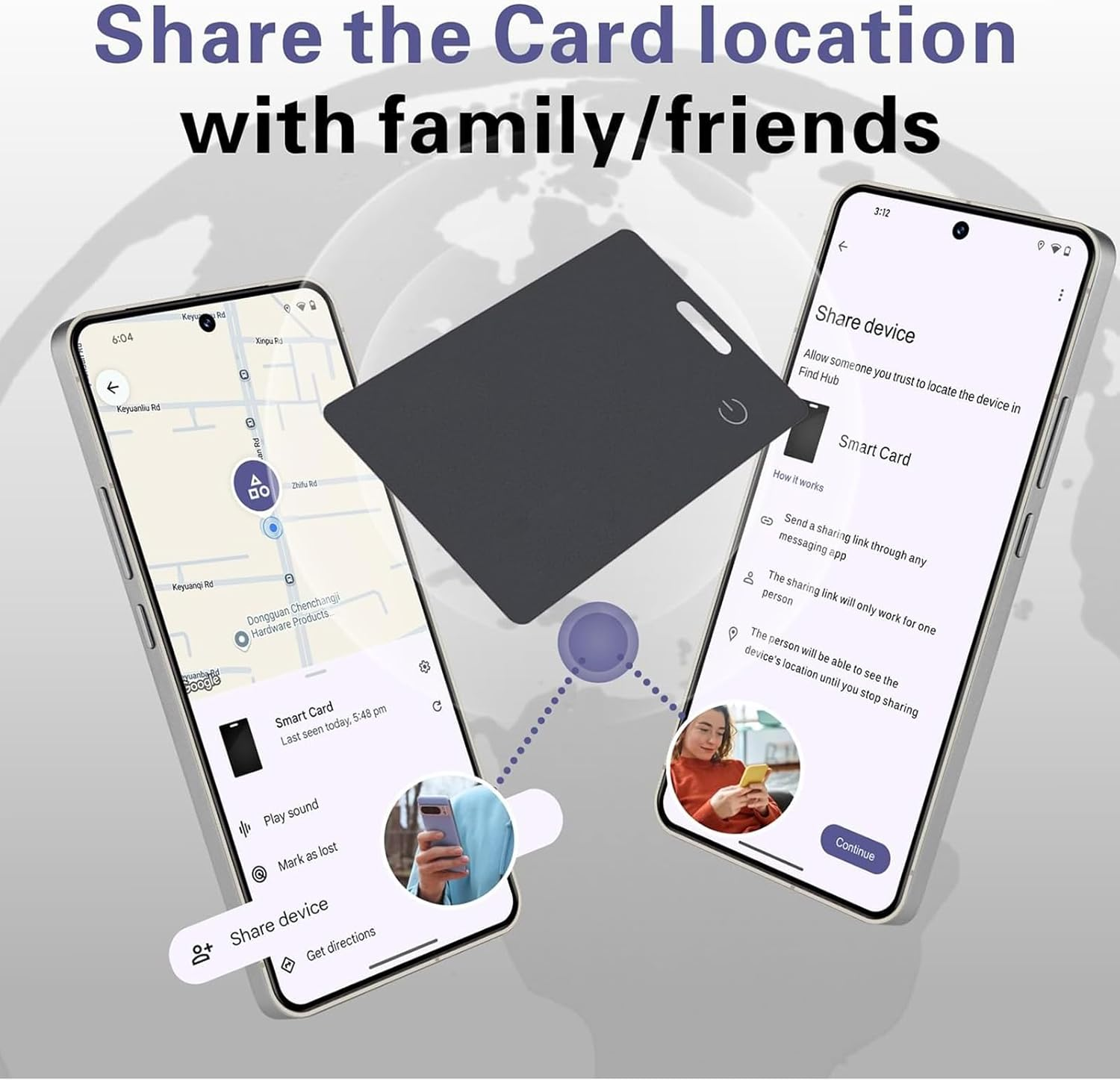 Wallet Finder for Android,Bluetooth Tracker Item Works with Google Find My Device(Find Hub)App,Ip68 Waterproof Google Certified Wallet Tracker Card,Wireless Rechargeable Tracking Tag,For Luggage,Tags image number 3