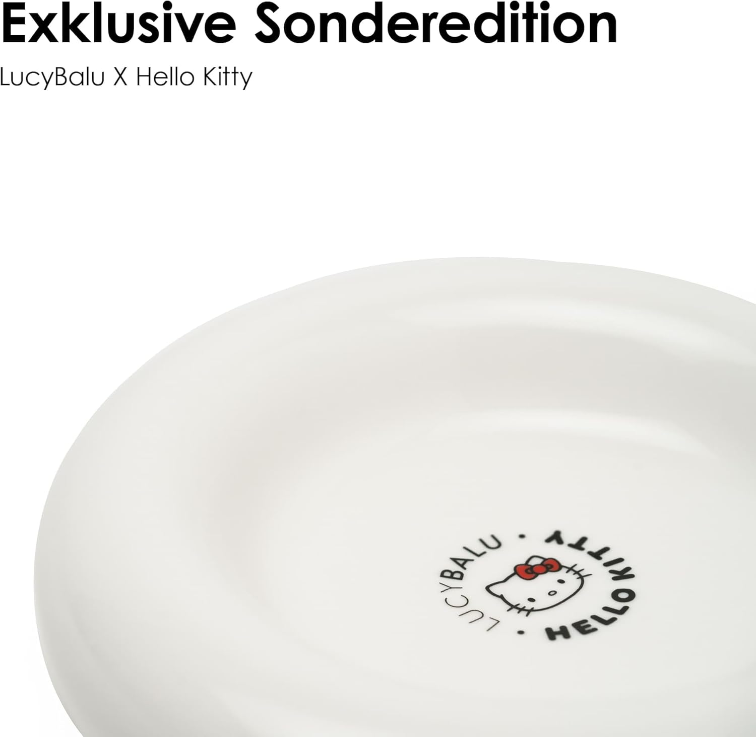 Lucybalu X Hello Kitty Drop Porcelain Cat Bowl: Raised Cat Feeding Bowl & Water Bowl for Cats - Porcelain, White image number 4