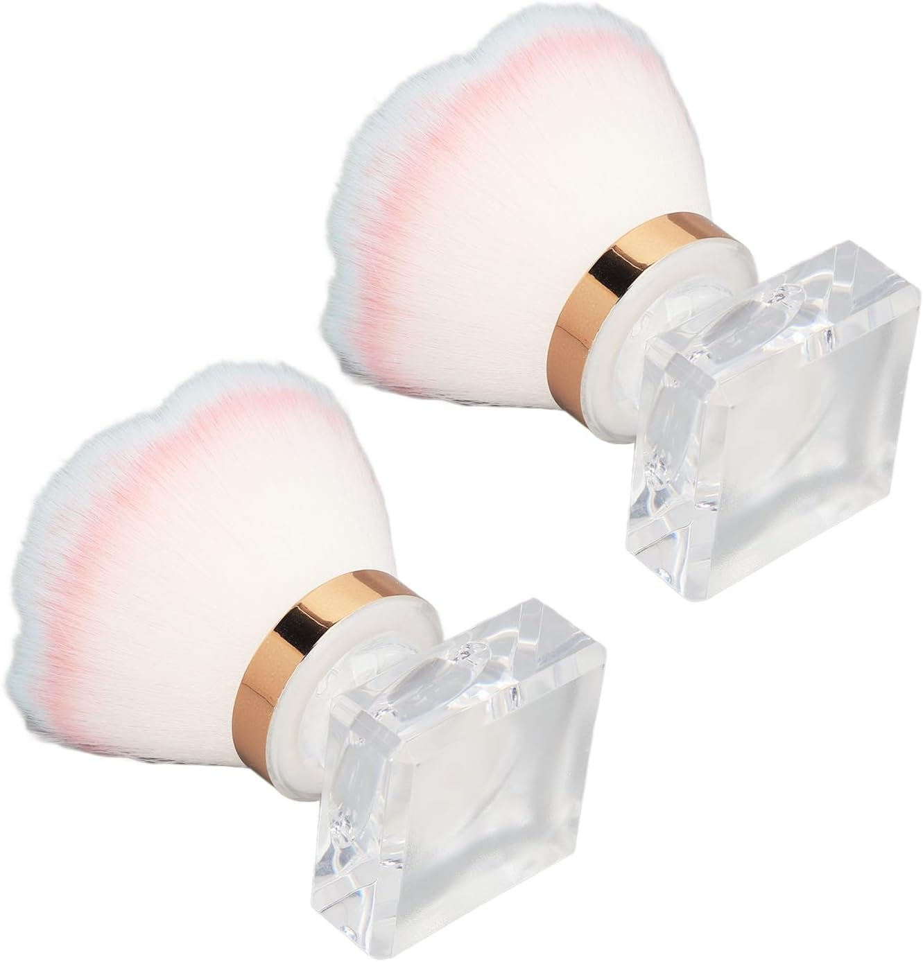 Nail Art Dust Removal Brushes, Pink Nail Art Powder Brushes Versatile Ergonomic 2 Set for Makeup image number 6