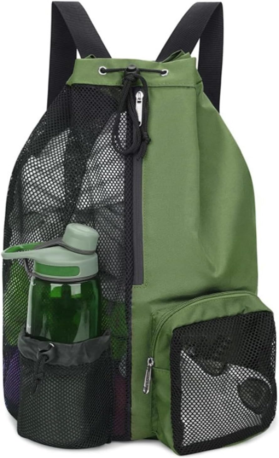 Drawstring Gym Bags with Zipper Pocket, Sport Swimming Storage Bag, Beach Bag for Swimming Gym Drawstring Backpack, Folding into Pouch Boxing Equipment