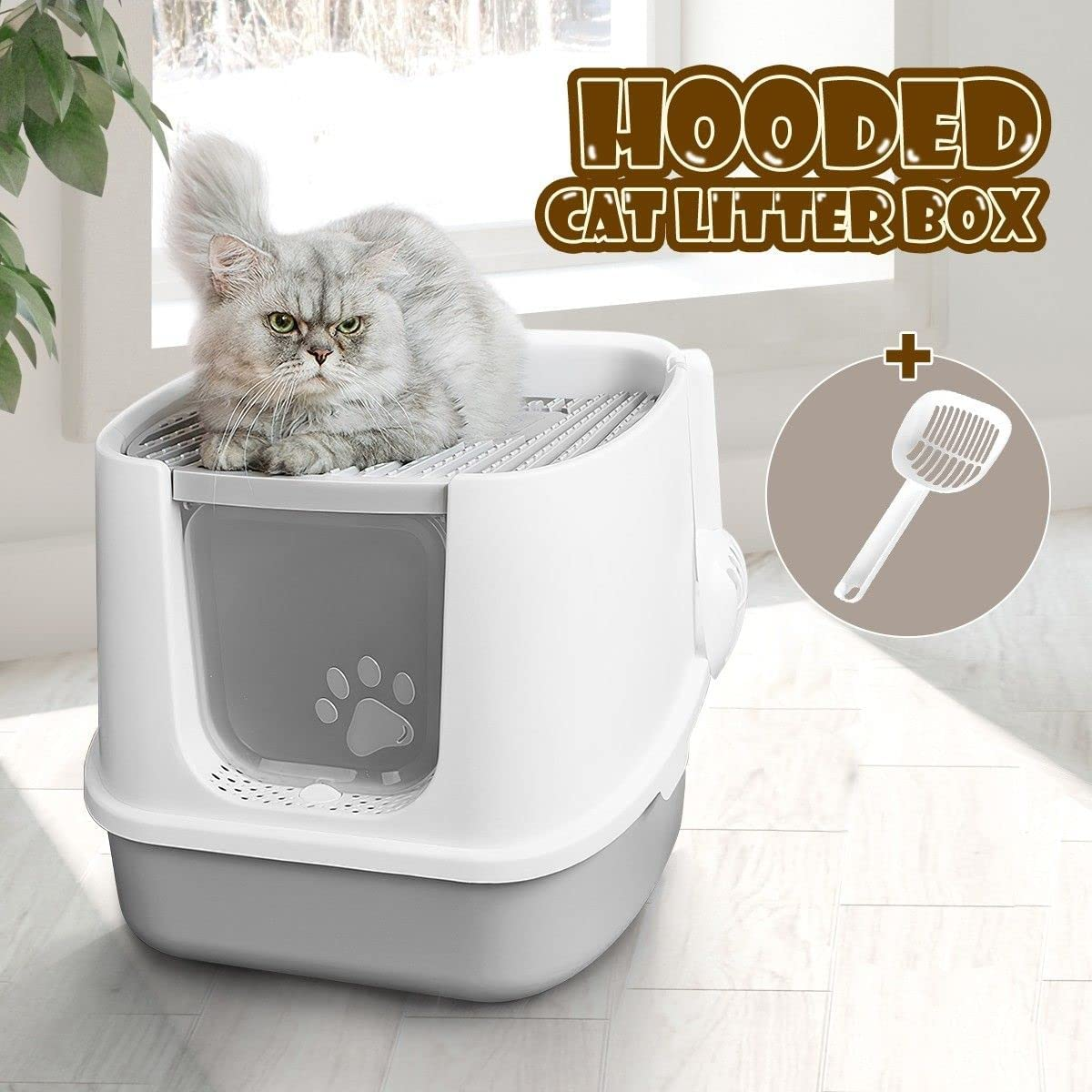 Fully Enclosed Hooded Cat Litter Box Kitty Litter Box Cat Litter House Toilet image number 3