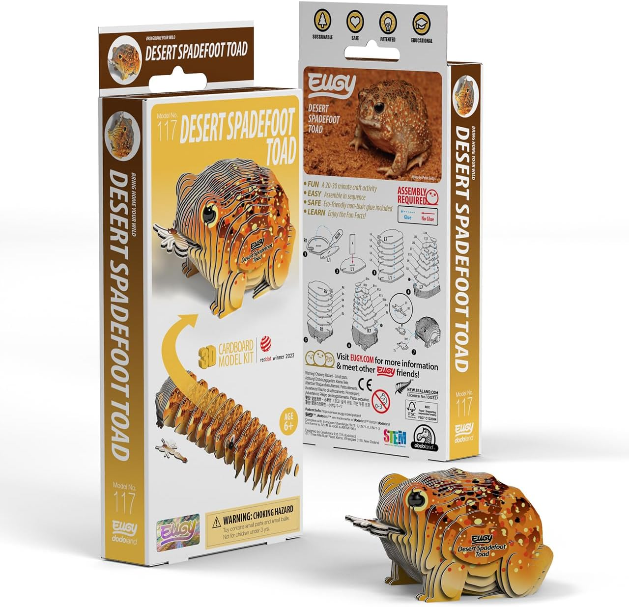 EUGY 117 Desert Spadefoot Toad Eco-Friendly 3D Paper Puzzle [New Seal] image number 2