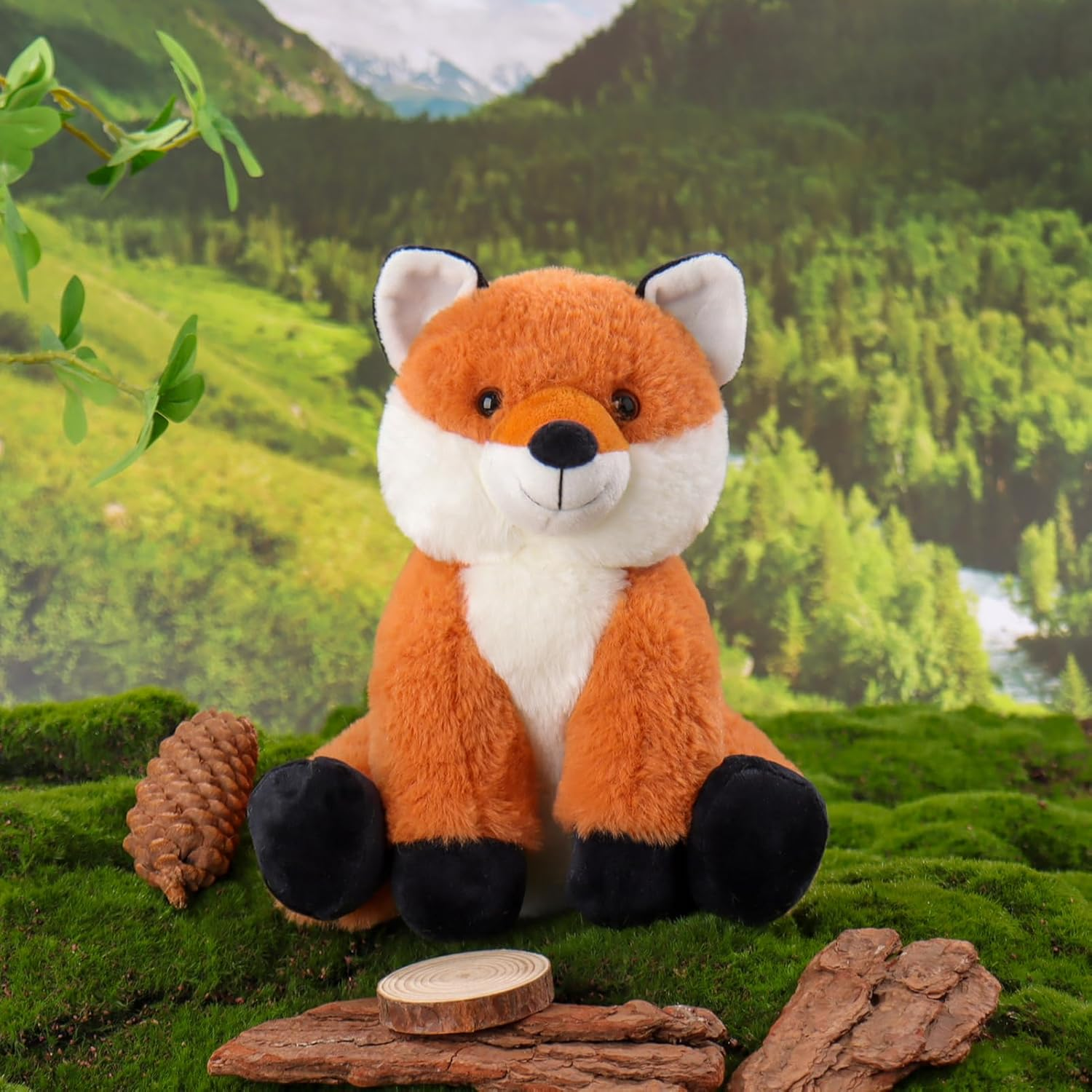 Apricot Lamb Toys Plush Fox Stuffed Animal Soft Cuddly Perfect for Girls Boys (Yellow Fox, 9 Inches)