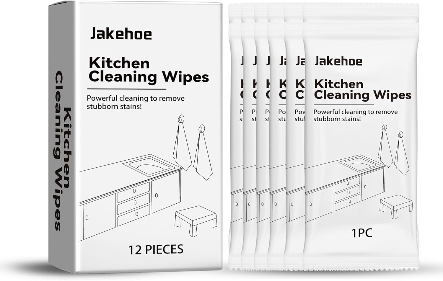 Kitchen Cleaning Wipes, 12-Pack,Convenient to Use and Improvecleaning Efficiency,Mild Ingredients, Focusing Onfamily Health, Powerful Stain Removal image number 4