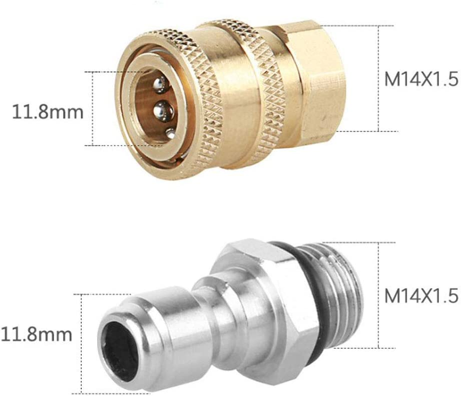 NUZAMAS High Pressure Washer Sprayer Nozzle Connectors, M14 Thread, 1/4 Quick Quick Connector, Hose Pipe Connecting Parts, Snow Foam Bottle Connectors image number 4