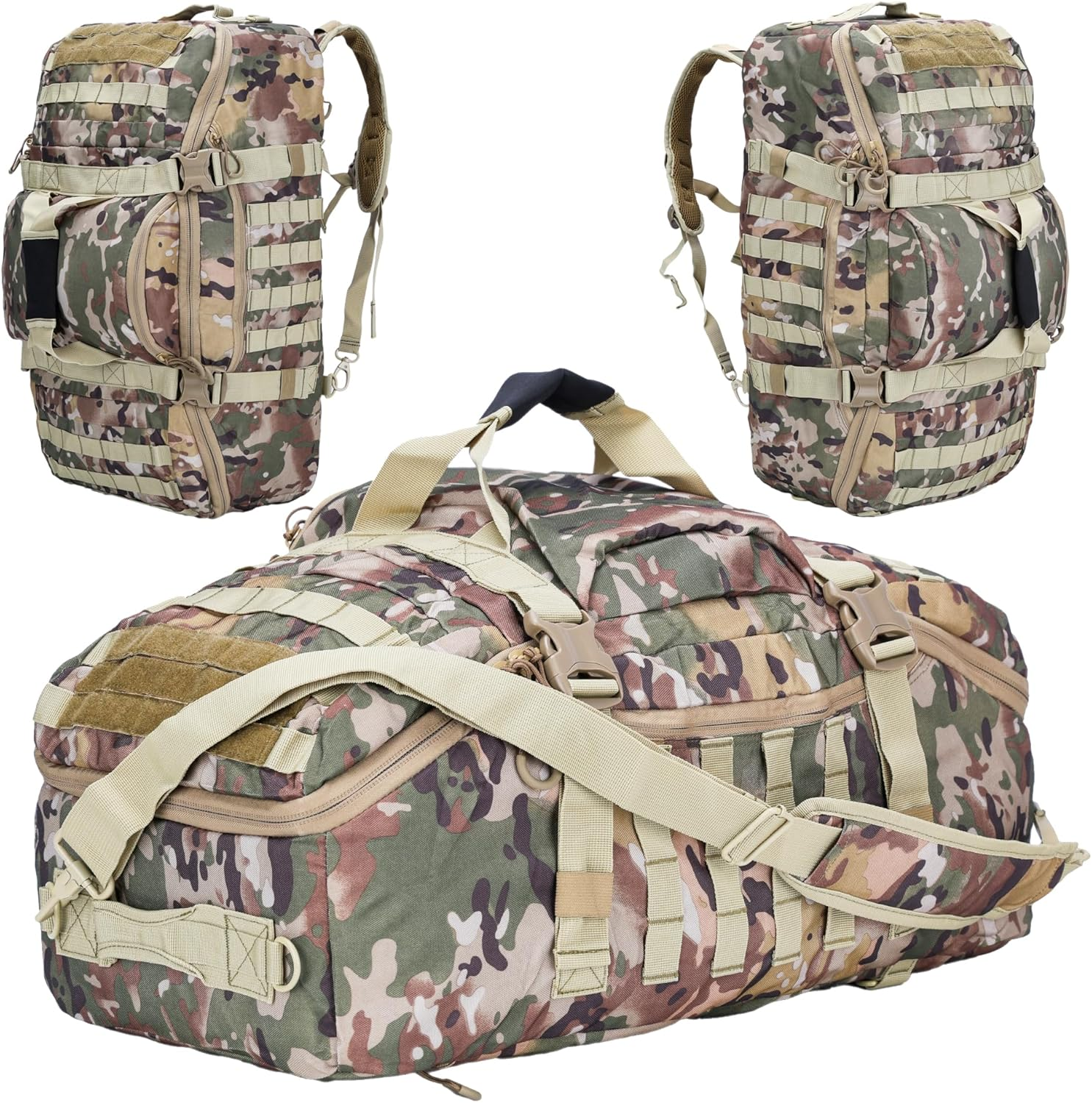 PAIWPHLI Gym Bag Duffle Bags Backpack Travel Duffle Bag with Weekend Overnight Bag for Outdoor Camping Hunting, Black, 80L, Duffel Bag