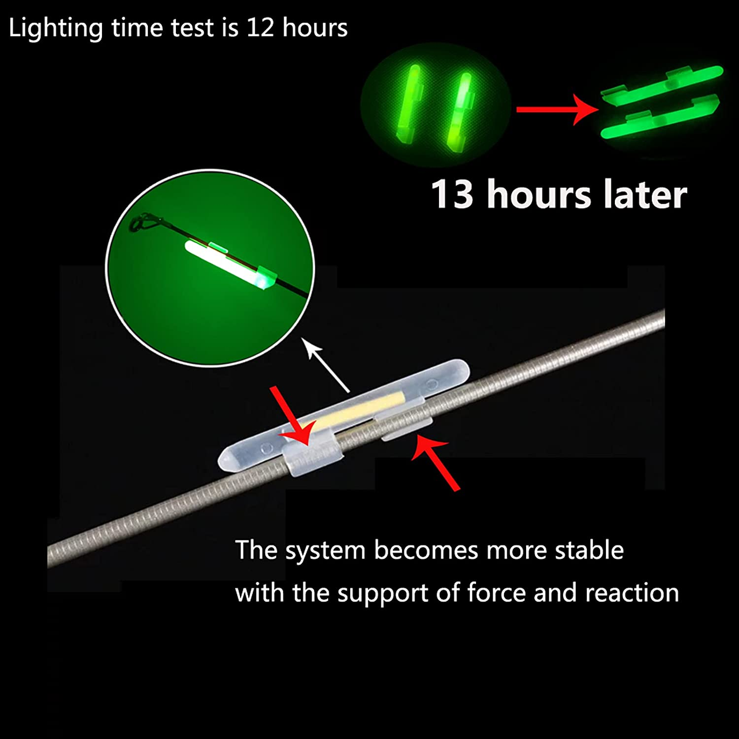 LINGUANG 10-100PCS Fishing Glow Sticks for Bobbers Bells 1&rdquo;1.45&rdquo;2&rdquo;3&rdquo; Inch 3.0 X 25Mm 4.5X 37Mm 6.0 X 50Mm 7.5 X 75Mm Light Sticks&hellip; image number 3