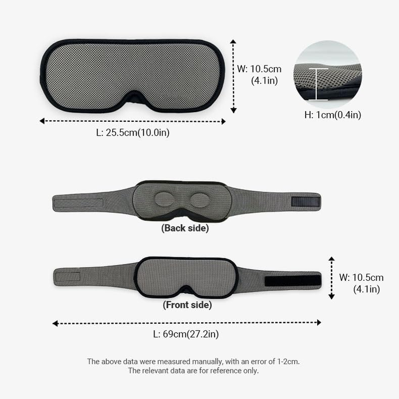 Sleep Mask Blackout, Breathable Memory Foam Zero Pressure Sleeping Mask for Side Sleeper Airplane Blindfold with Travel Pouch Earplug- Best for Side Sleeper and Kids Women Men image number 1