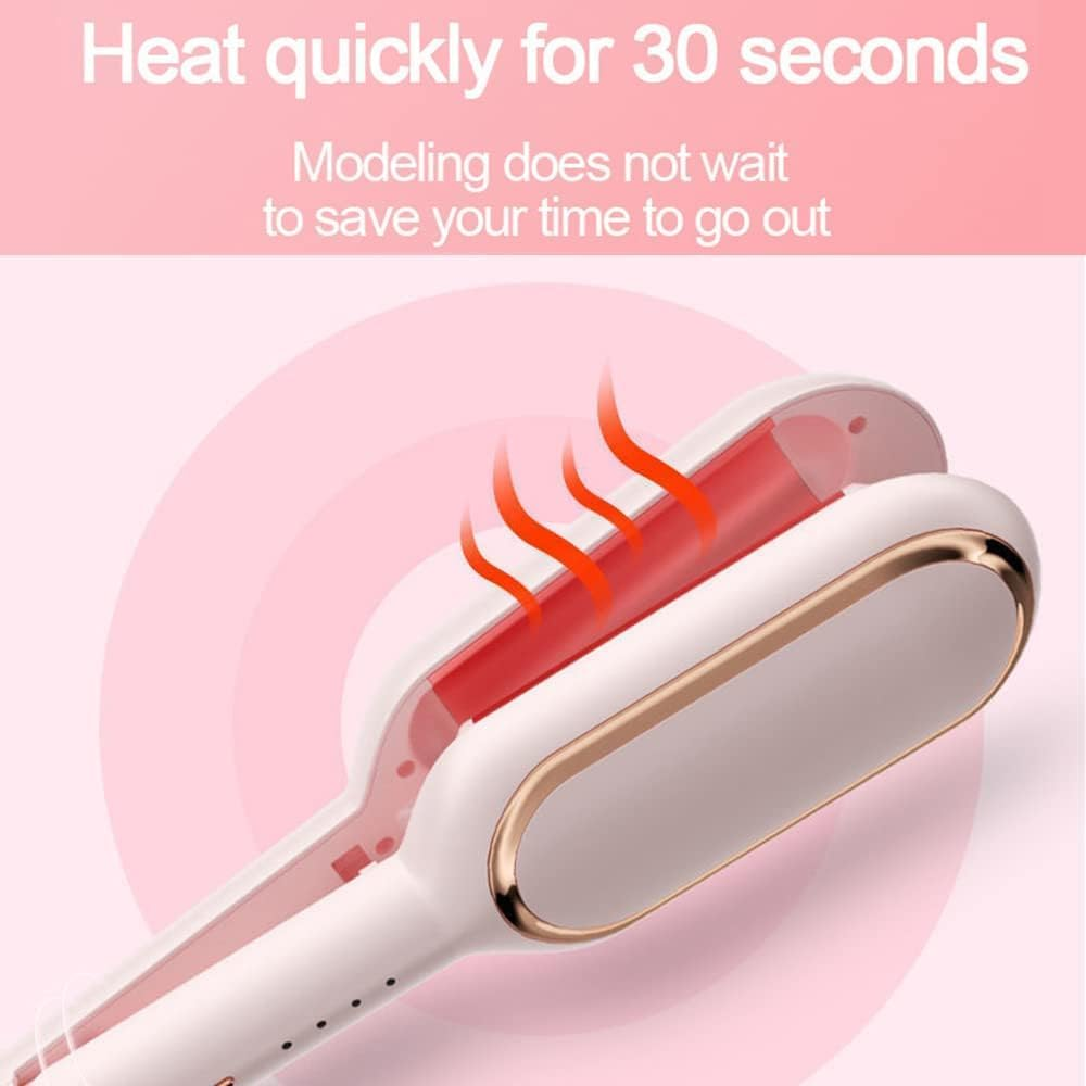 Pink Hair Waver for Beach Waves,1.25 Inch Deep Barrel Curling Iron,Egg Roll Curls Hair Curler, Hair Crimper Iron Heat up Quickly Last Long Dual Voltage image number 4