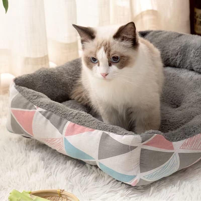 Dog Bed Dog Crate Mattress Mat 90 * 70CM 80 * 60CM Dog Cage Pillow Cat Bed Washable Pet Bed Cushion Blanket for Medium Dogs Super Soft Cozy Non-Slip Bottom (Color : F, Size : 50 * 40Cm)