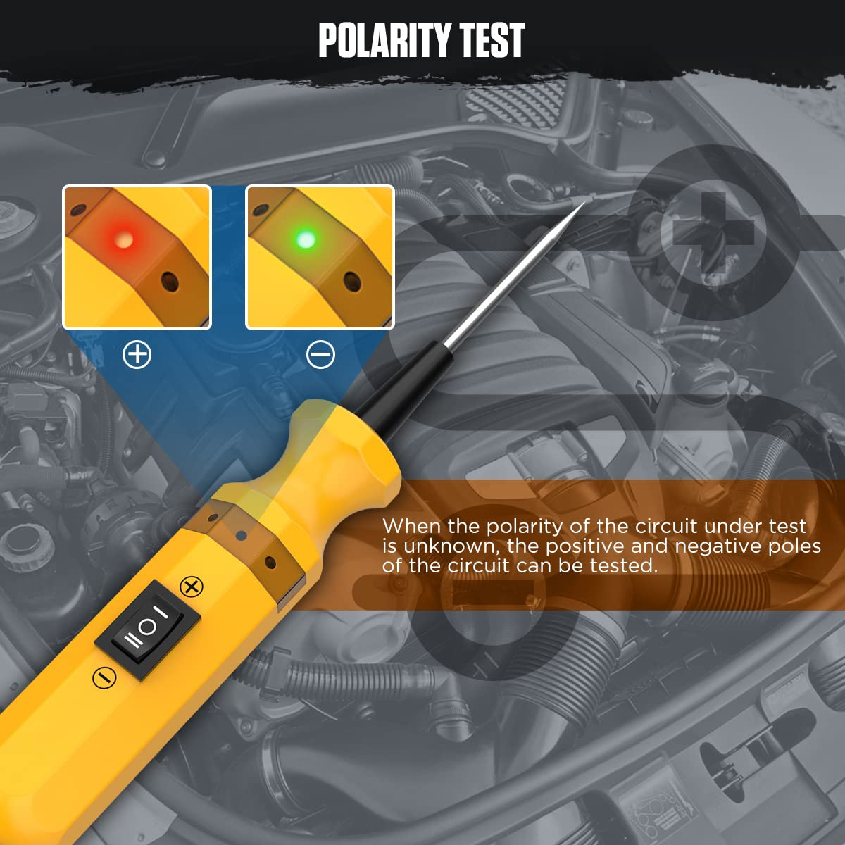 Electrical Circuit System Diagnostic Tool 12V/24V Automotive Circuit Tester for Vehicle/Boat/Motorcycle/Heavy Duty/Truck Electric Voltage Integrated Power Scanner image number 6