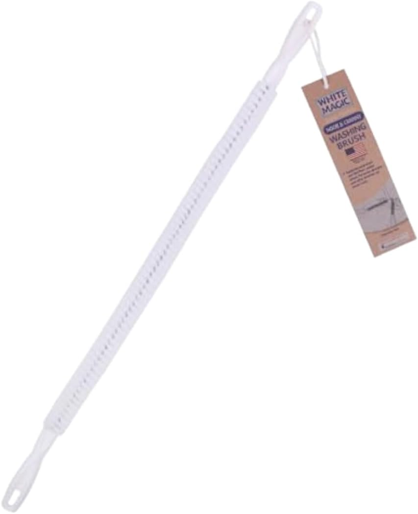 White Magic Nook & Cranny Washing Brush - 63Cm, Made in USA, Versatile Cleaning for Hard-To-Reach Areas, Ergonomic Dual-Hand Grip, Durable, Firm yet Gentle Bristles, Dishwasher Safe image number 3
