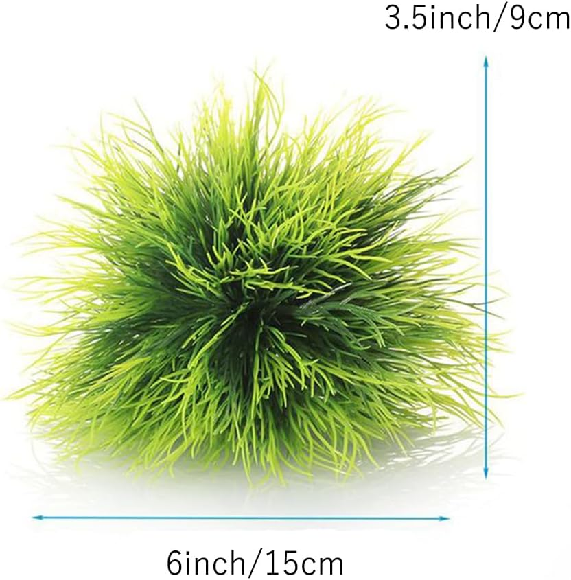 Smoothedo-Pets Aquarium Plants Fish Tank Decorations 2Pcs Small Size/3.5Inch Ornament Plastic Artificial Plant Goldfish Waterscape Fish Hides Mini Grass Set (2Pcs/Green) image number 2