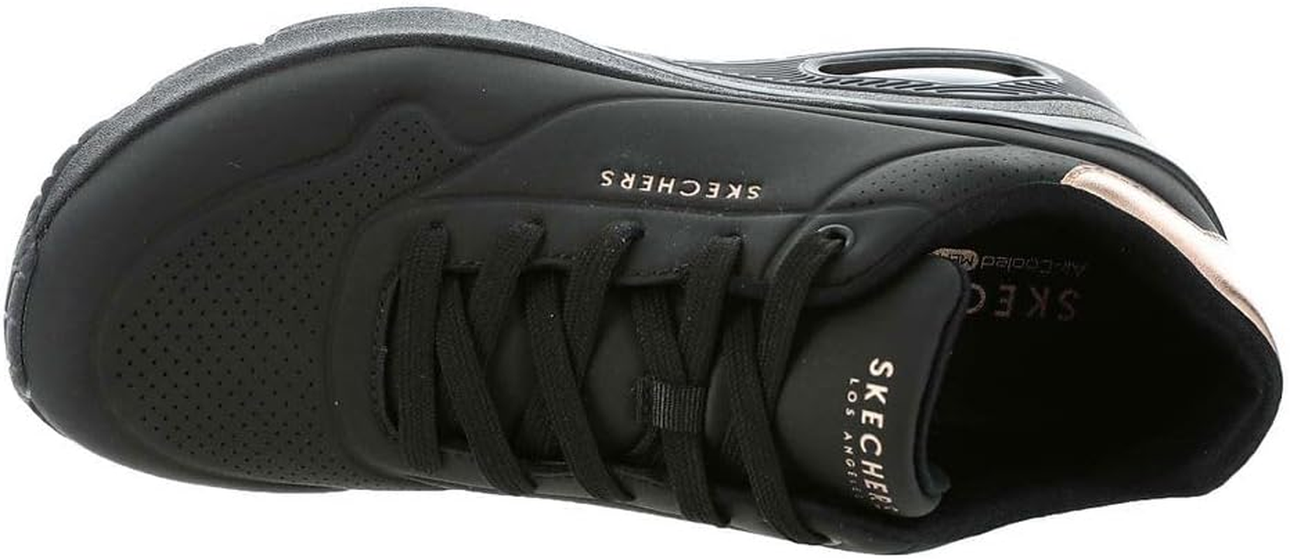 Skechers Women'S Uno Wedge - Hi Steps Sneaker, Pitch Black, US 8.5 image number 4