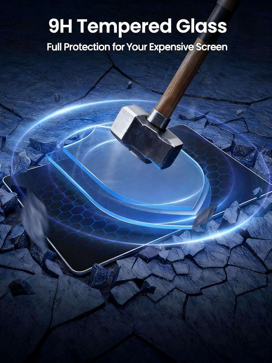 Tesla New Model Y Juniper (2025&ndash;2026) & Model 3 Highland (2024&ndash;2026) Screen Protector [No Glare & Fingerprint], 9H Tempered Glass, with Alignment Kit Accessories, Matte