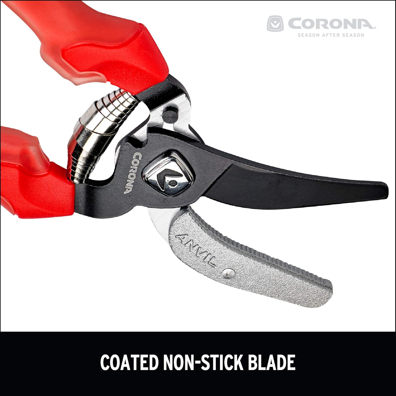 Corona AP 3334 Non-Stick Steel Comfortgel Anvil Hand Pruner - 3/4 Inch Cut Capacity Stem and Branch Garden Shears, Red image number 2
