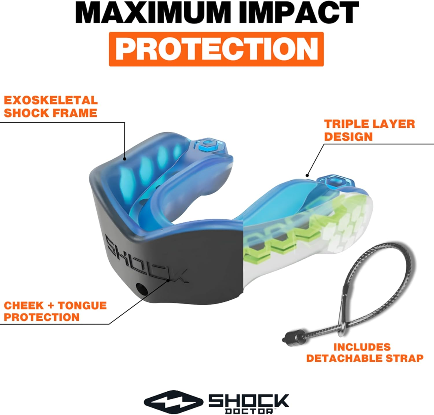 Shock Doctor Gel Max Adult Boxing Mouthguard - Pink image number 3