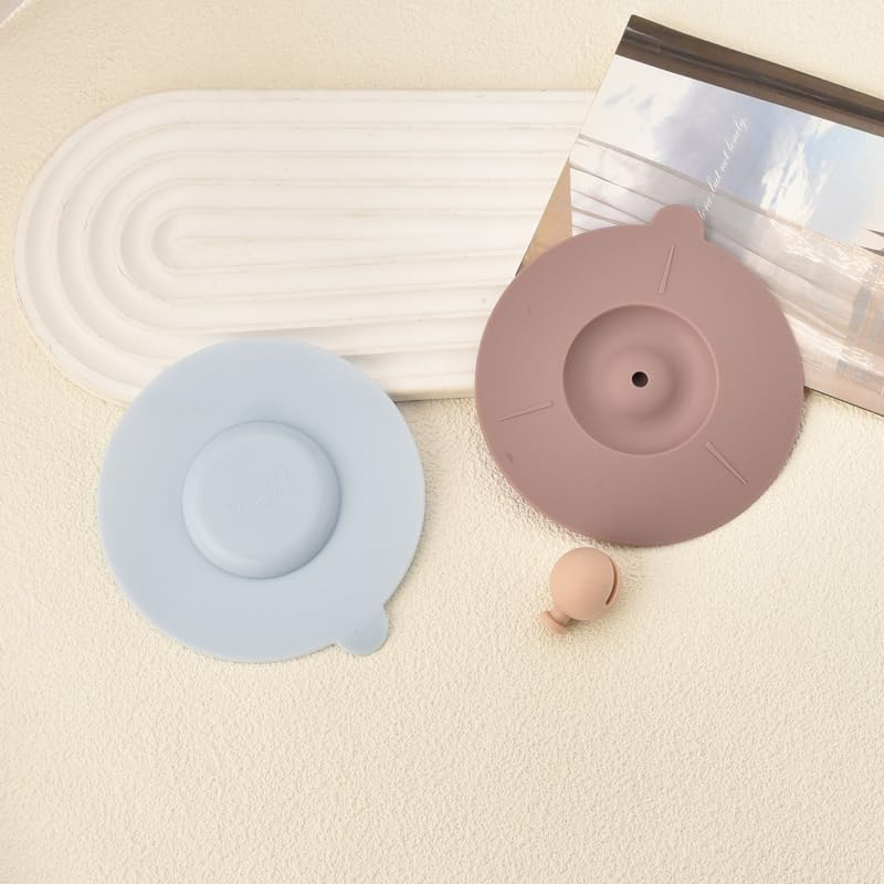 Guqqeuc Silicone Cup Cover for Coffee Drinks - Anti-Dust Mug Lid with Spoon Holding Design - Airtight Seal for Glass Cups, Cold and Hot Beverages - 3Pcs image number 2