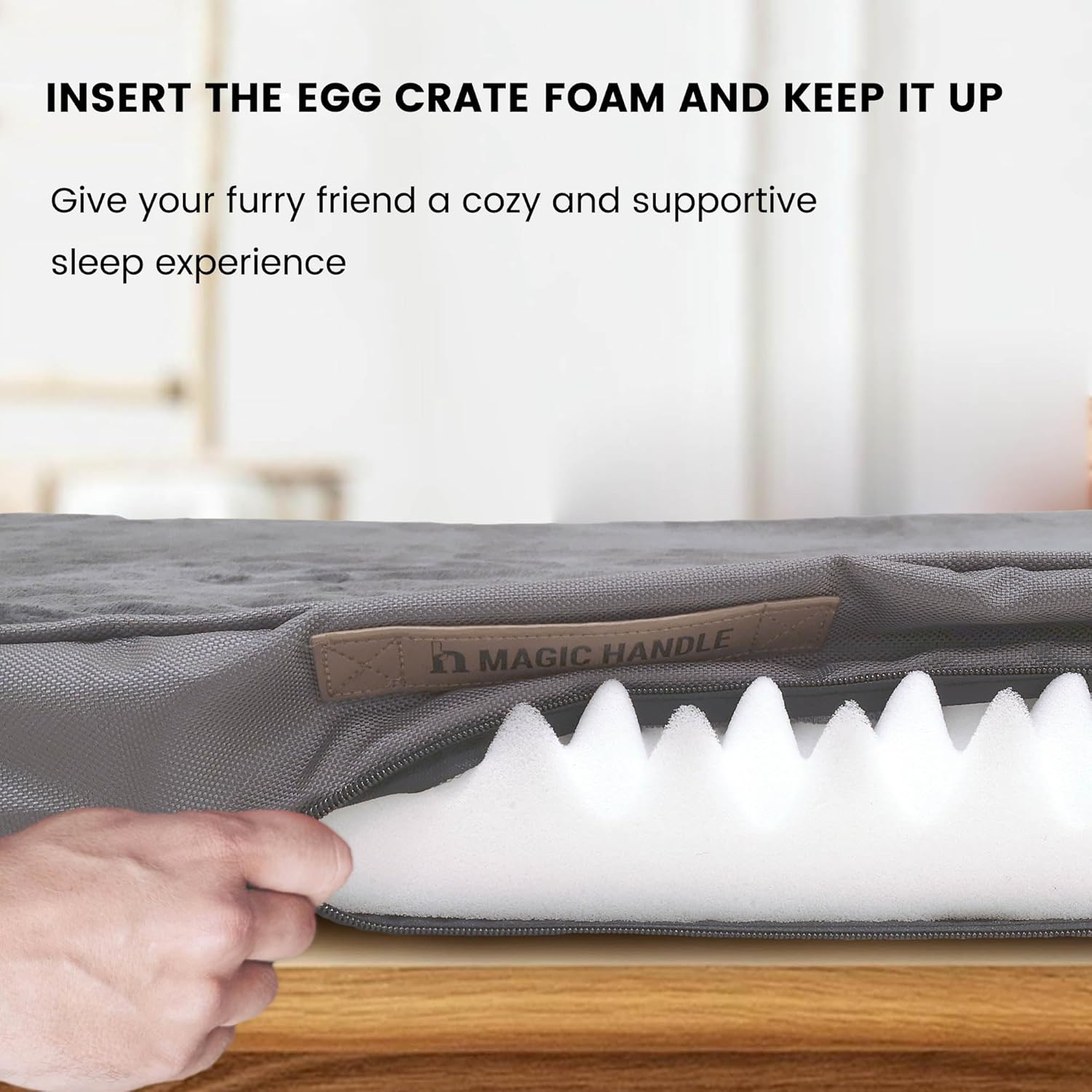 Fond + Found Orthopedic Memory Foam Dog Beds for Large Dogs, Waterproof Washable Large Dog Bed for Crate, Pet Bed with Waterproof Removable Cover and Non-Slip Bottom image number 2