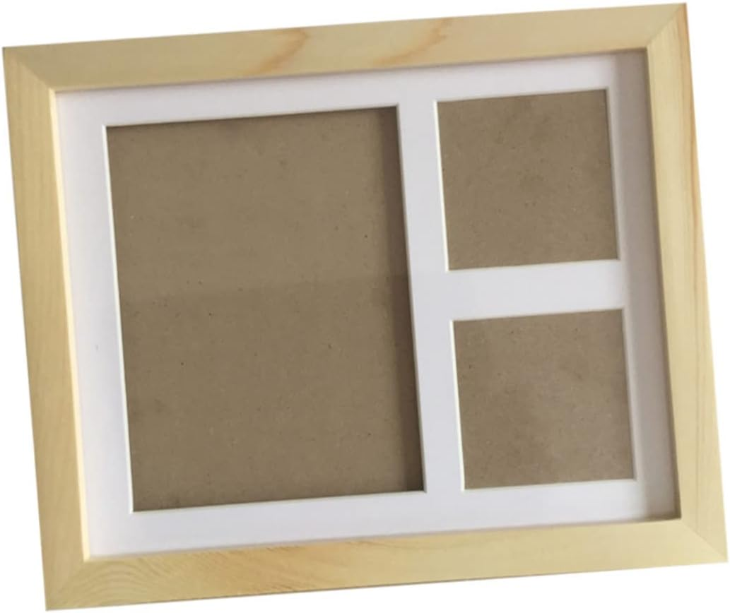 Handprint and Footprint Kit Wooden Photo Frame with Stamp Ink Pad for Boys and Keepsake for Shower Decor Natural Color image number 1