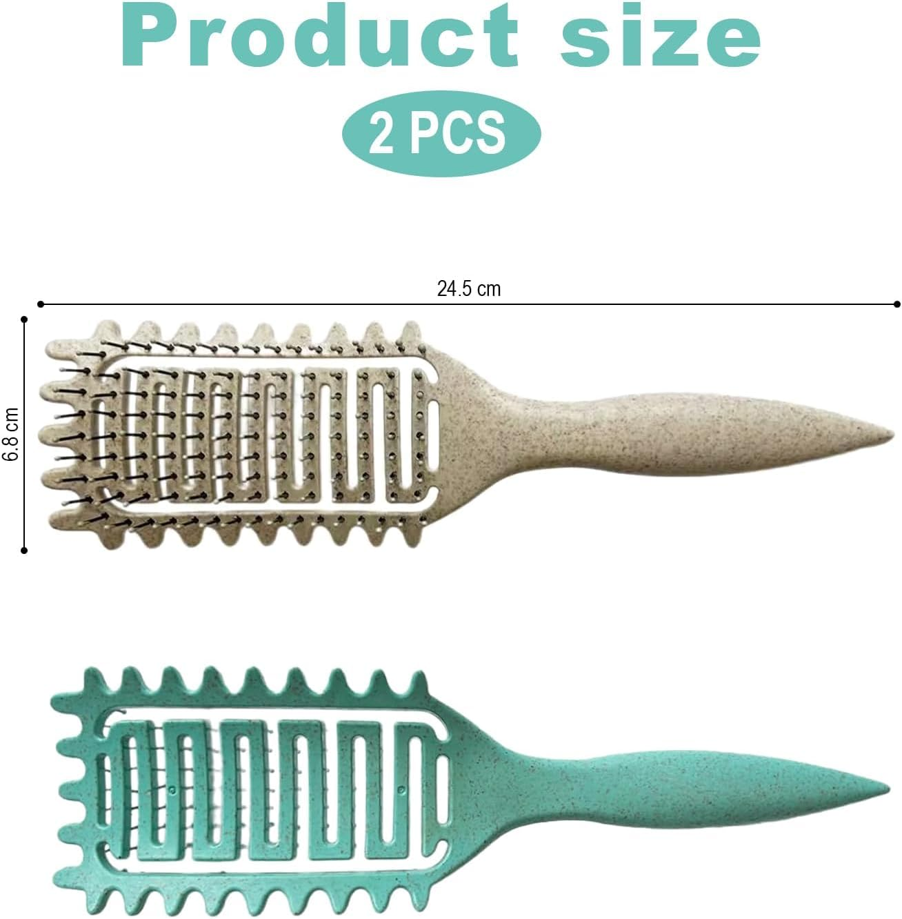 Curls Hair Brush, Curly Hair Brush, Brush for Curls & Curl Defining Brush, Hair Brush for Curls without Pulling, Curling Brush for Thick/Thin Hair - Green & Beige image number 4