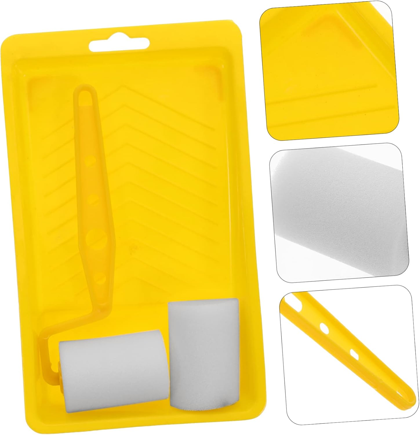 VICASKY 4Sets Portable Paint Roller Sponge for Wall Ceiling and Furniture Painting Tool for Boys and Girls Art Projects Handle Kit image number 2