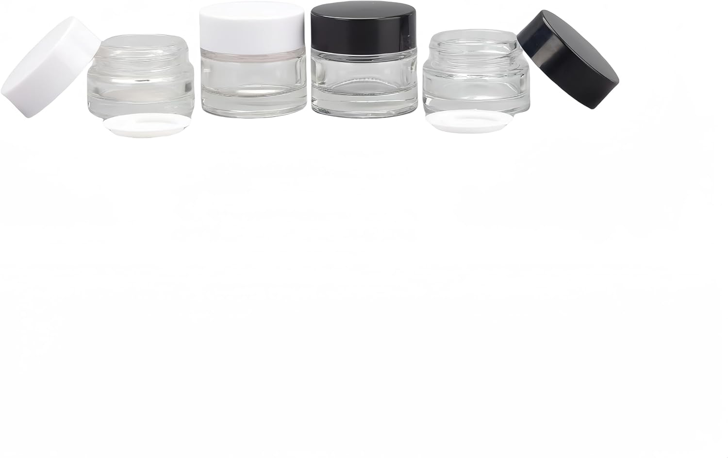 9 Packs 5G Small Glass Jars with Lids and Inner Liners,Clear White Cream Jar Cosmetic Container Storage Jars,Refillable Travel Jars for Lip Balm Eye Cream,Lotion,Toners,Eyeshadow