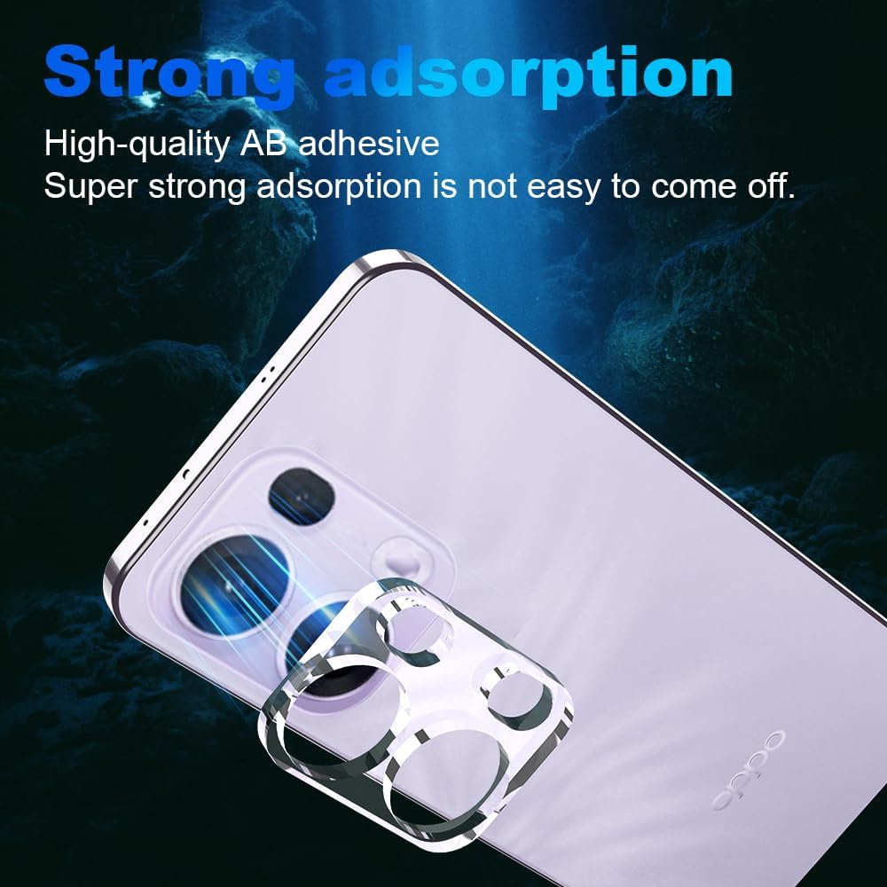 Lemxiee Pack of 3 for Oppo Reno 13 Pro 5G Camera Protection Tempered Glass HD Anti-Scratch One-Piece Tempered Glass Camera Protective Film for Oppo Reno 13 Pro 5G image number 6