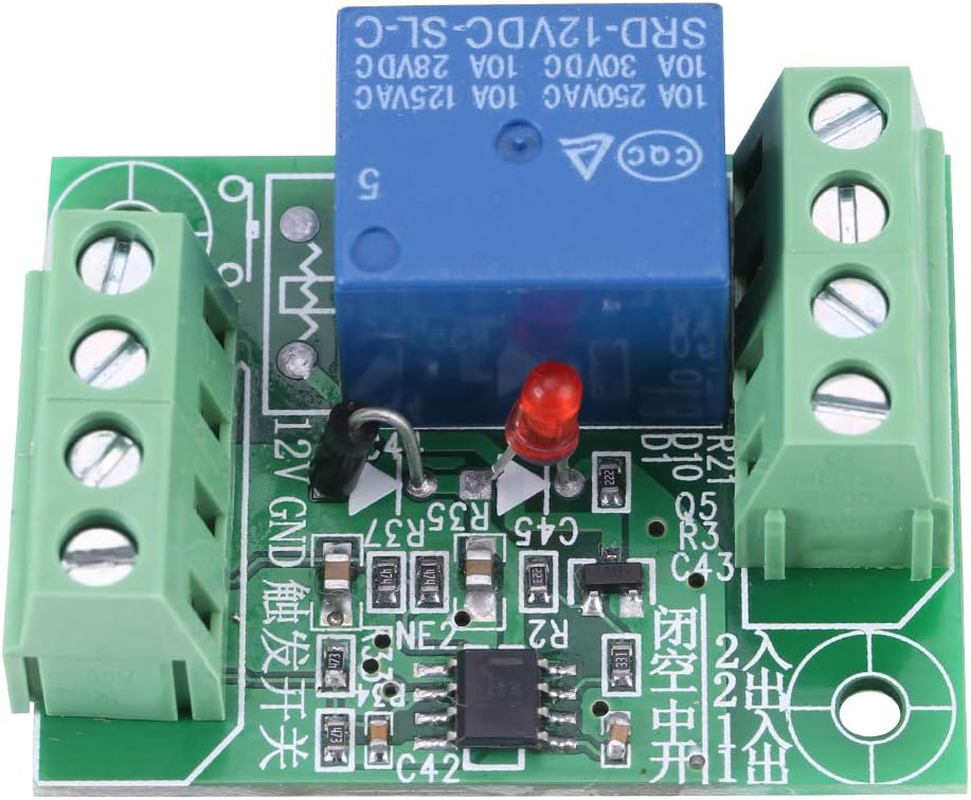 DC12V Single Channel Bistable Relay Control Module with Trigger Switch, 10A Load Capacity, 1.5X3.5X4.5Cm image number 5