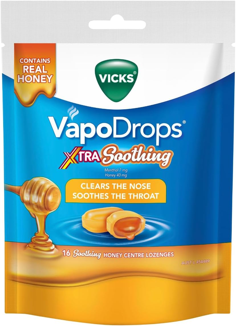 Vicks Vapodrops Xtra Soothing 16 Honey Centre Lozenges