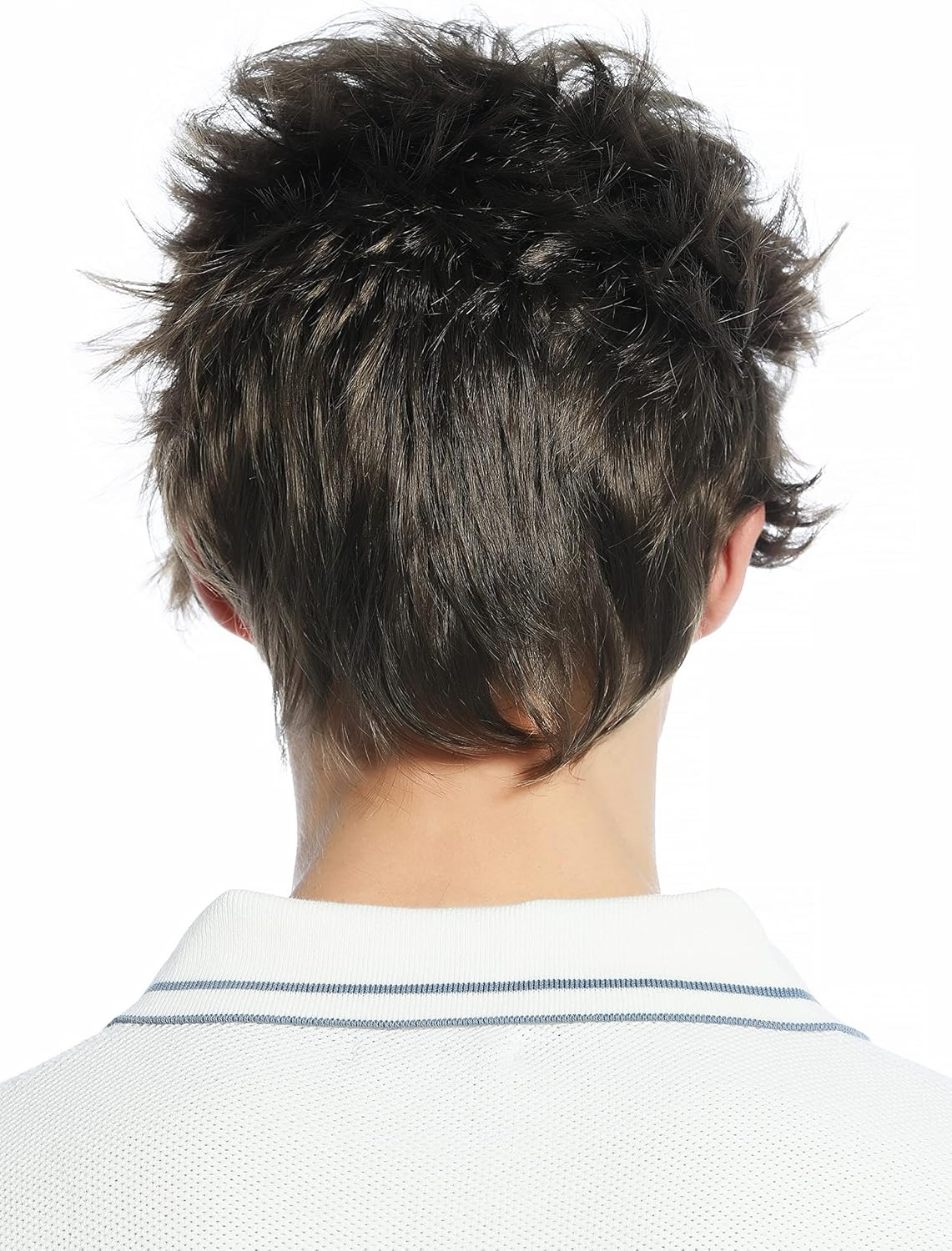 WIG ME up - M-252A-18 Wig Men Women Short Retro 80S Toupeed Wild as Uncombed Brown Medium Brown