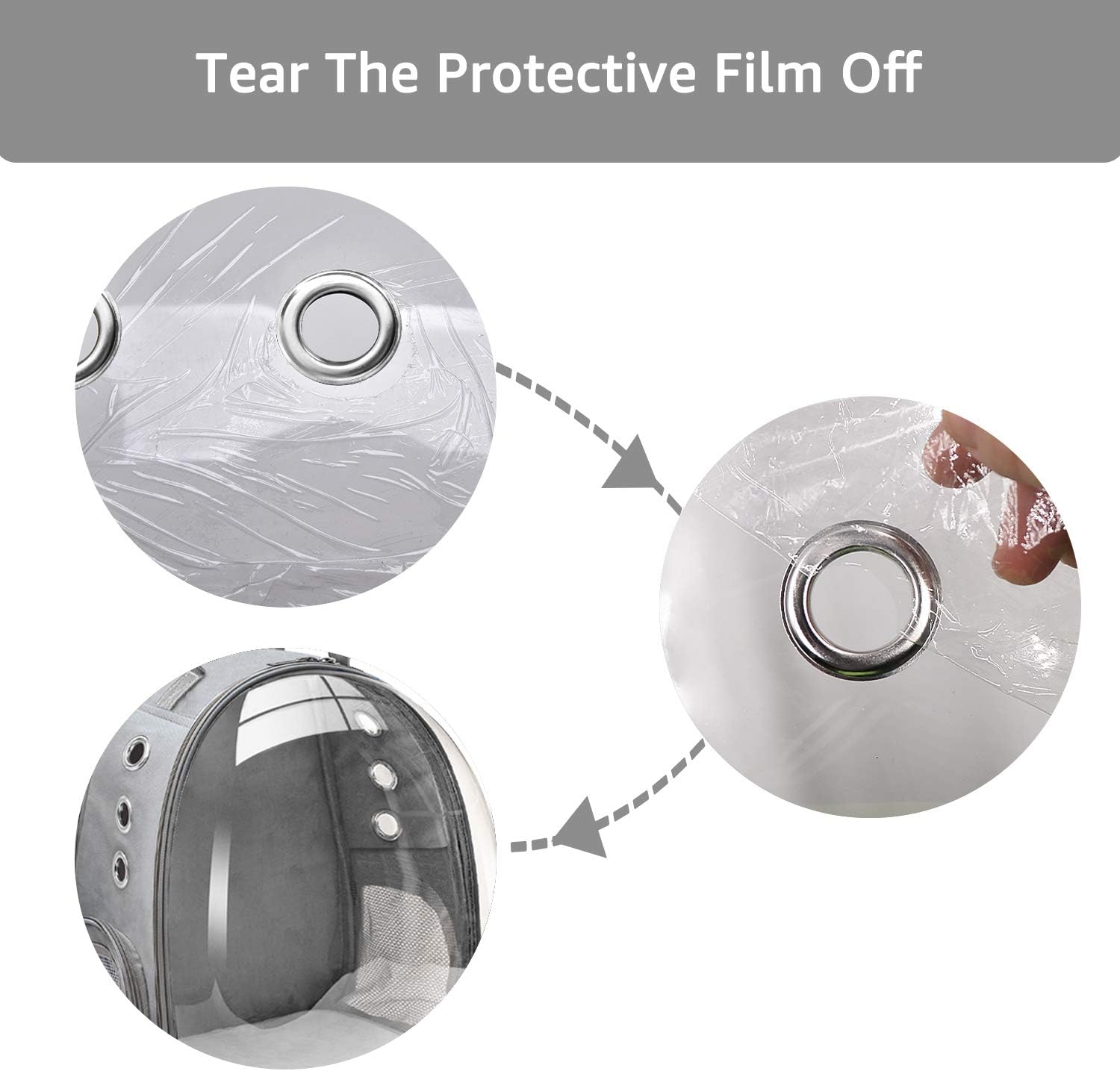 Henkelion Cat Backpack Carrier Bubble Carrying Bag, Small Dog Backpack Carrier for Small Medium Dogs Cats, Space Capsule Pet Carrier Dog Hiking Backpack, Airline Approved Travel Carrier - Grey - Blue1 image number 3