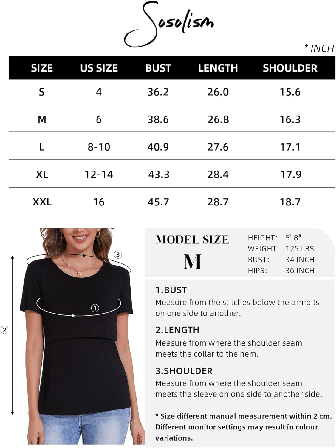 Sosolism 3 Packs Nursing Tops for Women Breastfeeding Clothes Summer Short Sleeve Maternity Shirt Pregnancy Clothing image number 5