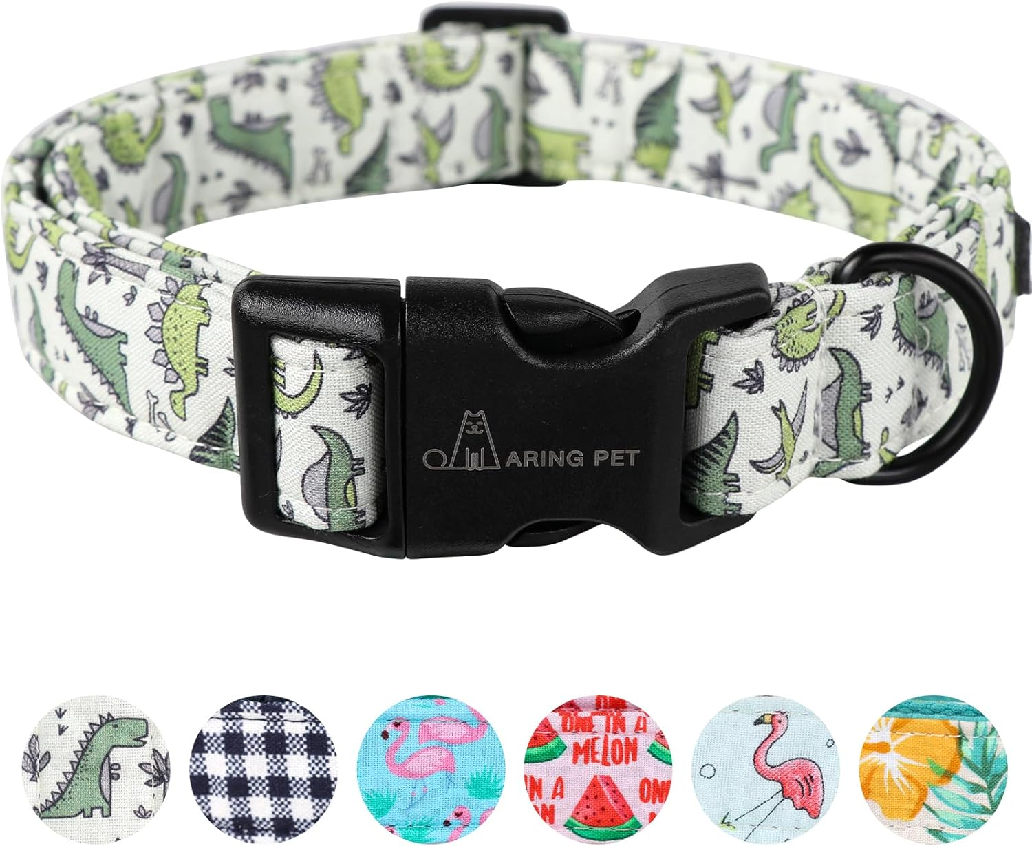 ARING PET Dinosaur Dog Collar-Cute Dog Collar for Small Dogs, Adjustable Comfortable Cotton Boy Dog Collars for Small Medium Large Dogs, Small image number 4