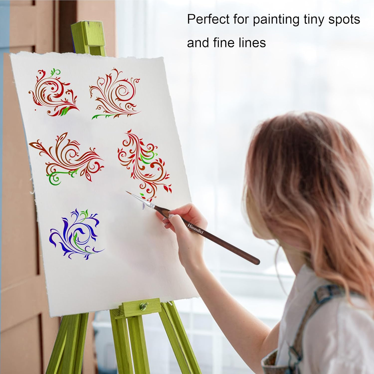 Himmlfel Drybrush Miniature Brush Set, 16 Fine Detail Brushes and 3 Dry Brushes, Model Making Brush for Acrylic Watercolour Miniatures, Model Brush Set for Model Making, Citadel, Warhammer, Game image number 5