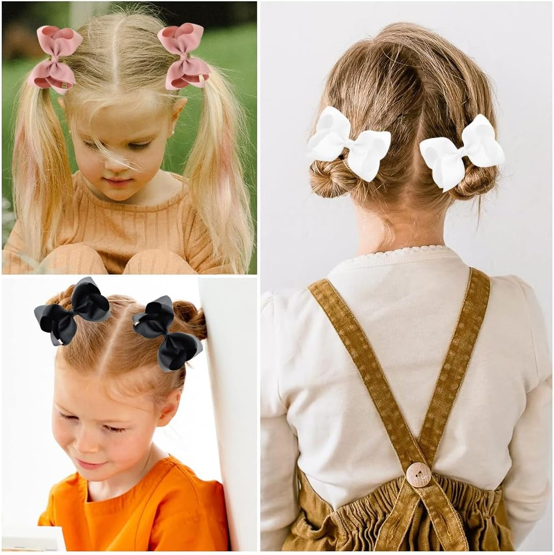 COYUN 6 Pieces Bow Hair Clips Ponytail Duck Bill Hair Bow for Kids Girls Women-A image number 5
