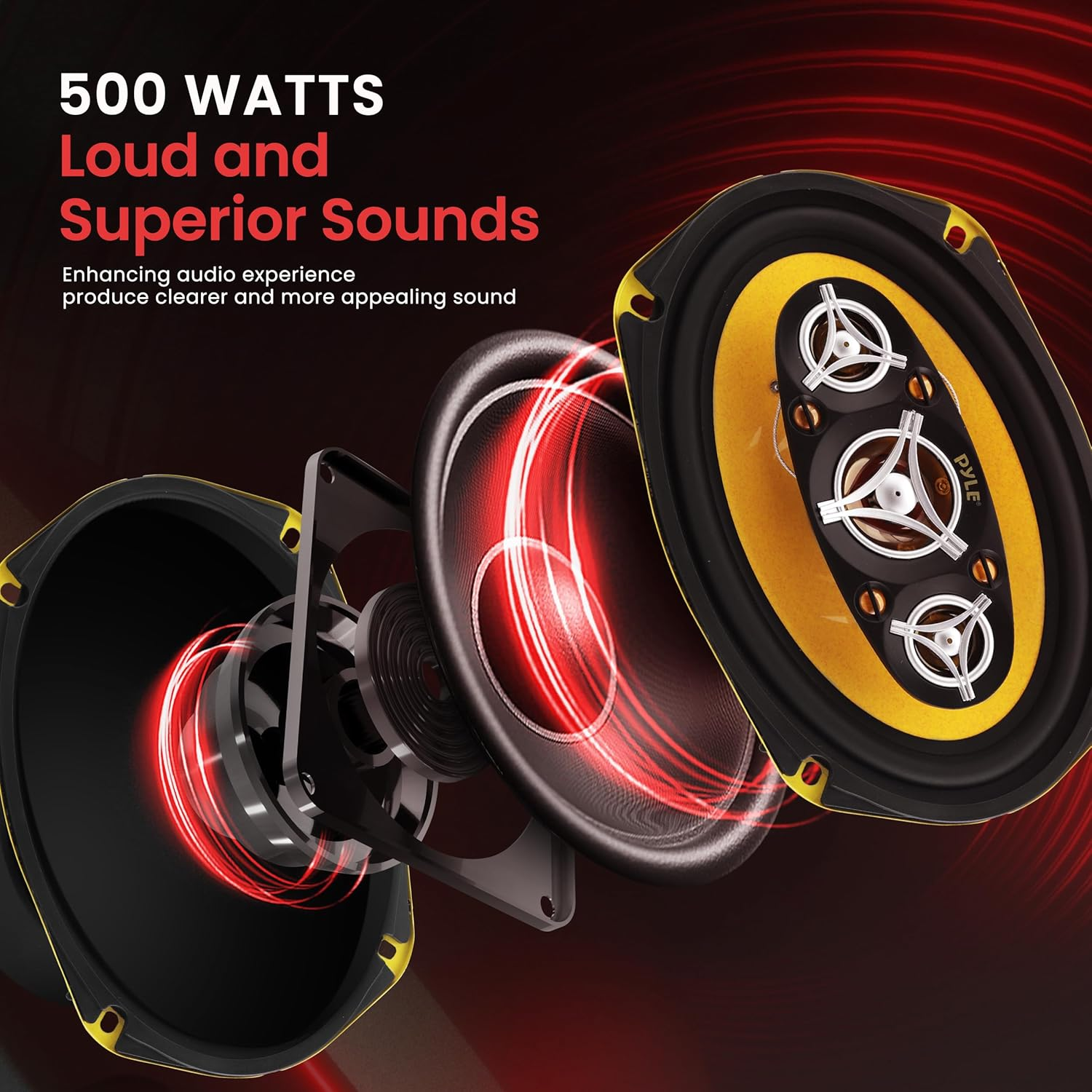 Pyle PLG69.8 6X9-Inch 500-Watt 8-Way Speakers image number 1